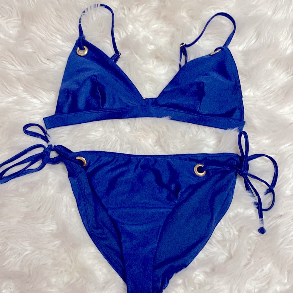 Bongo navy bikini set w grommets size M